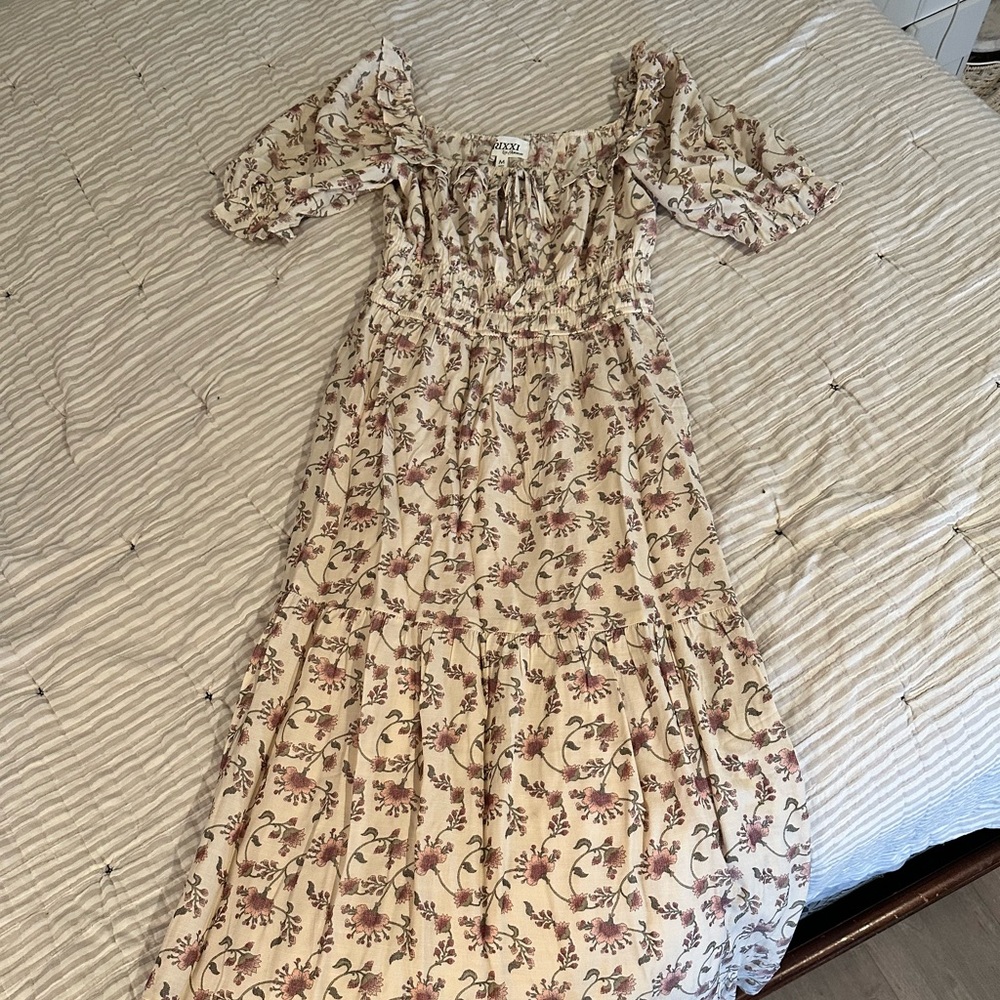 Cream and Pink Floral Dress